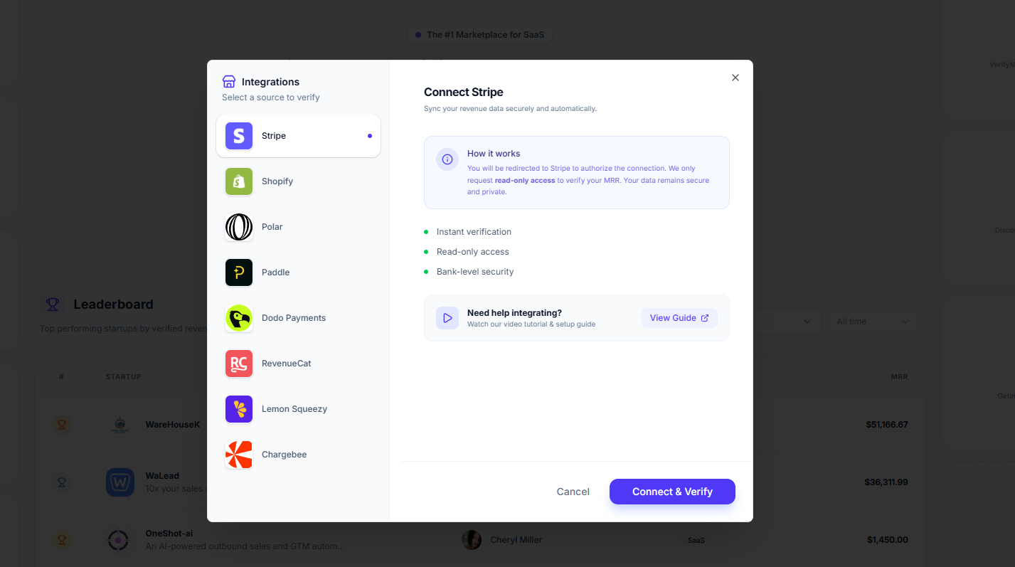 VerifyMRR 대표 미리보기